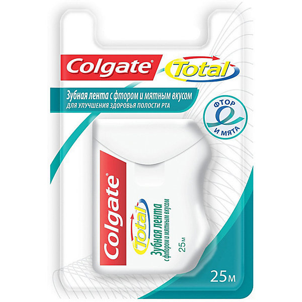 фото Зубная нить colgate optic white с фтором и мятой, 25 м