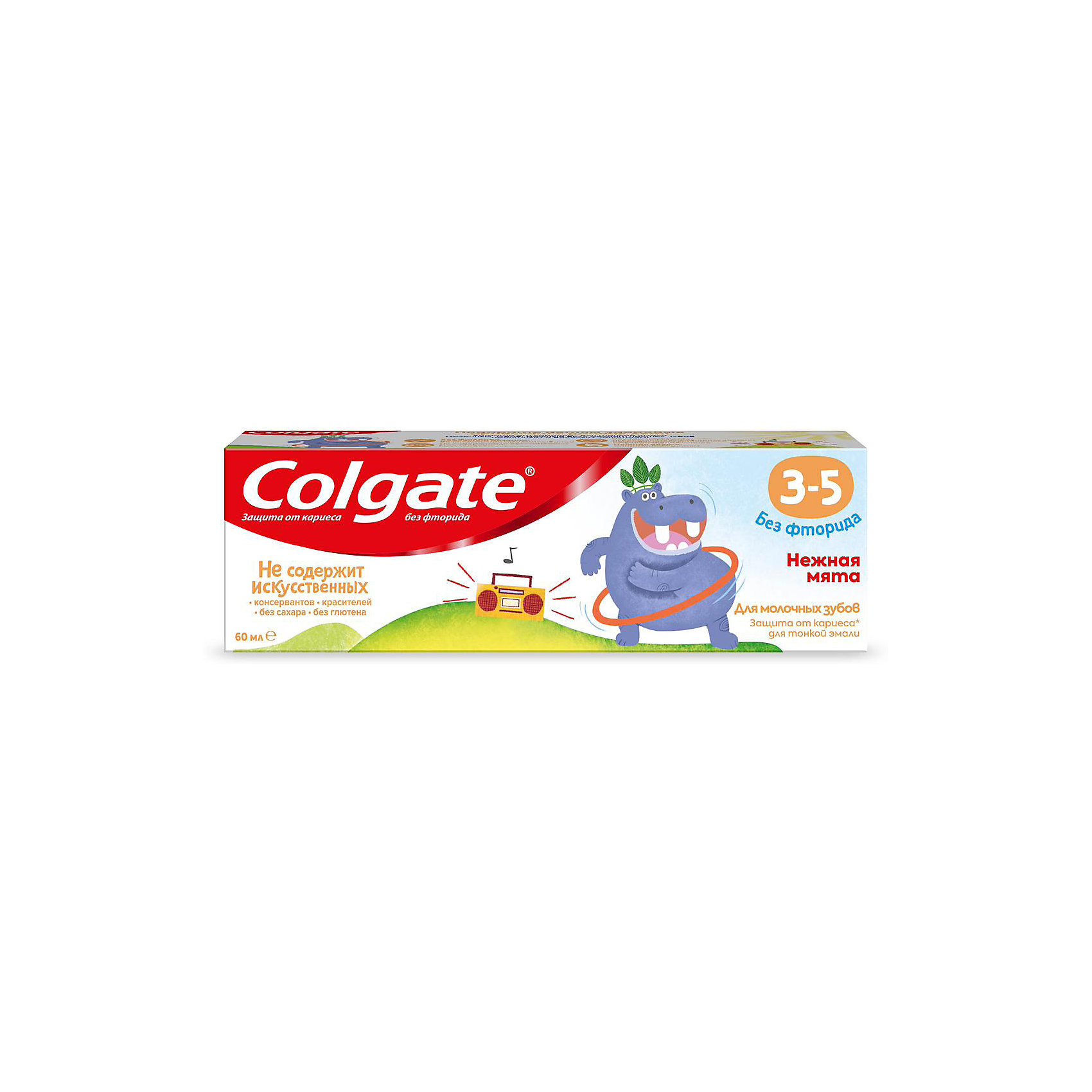 фото Детская зубная паста colgate нежная мята без фтора, 3-5 лет, 60 мл