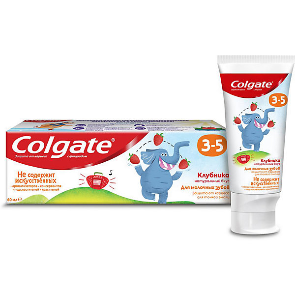 фото Детская зубная паста colgate клубника с фтором, 3-5 лет, 60 мл