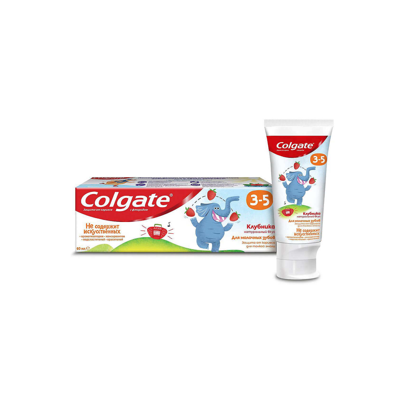 фото Детская зубная паста colgate клубника с фтором, 3-5 лет, 60 мл