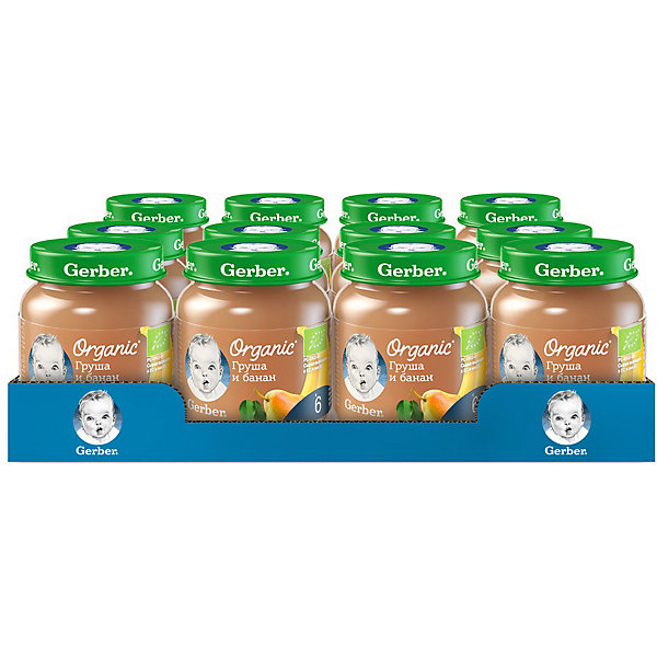 

Пюре Gerber Organic груша, банан с 6 мес, 12 шт х 125 г/уп
