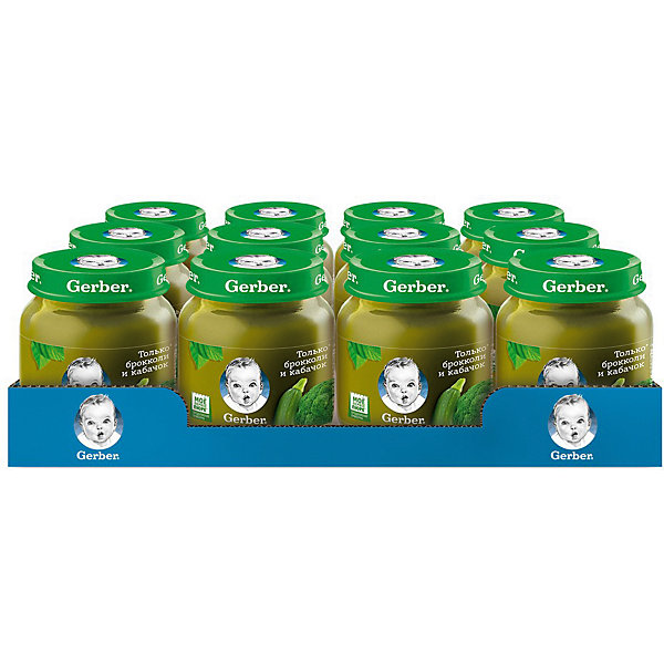 

Пюре Gerber брокколи, кабачок с 4 мес, 12 шт х 130 г/уп