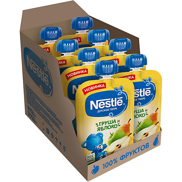 

Пюре Nestle груша, яблоко с 5 мес, 8 шт х 90 г/уп