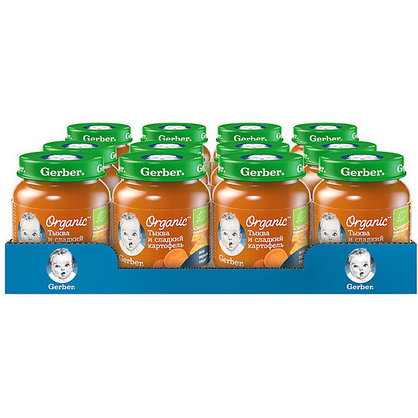 

Пюре Gerber Organic тыква, сладкий картофель с 5 мес, 12 шт х 125 г/уп