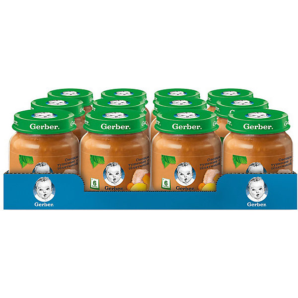

Gerber пюре Овощи тушеные с телятиной с 6мес 130г детский обед12 шт х уп