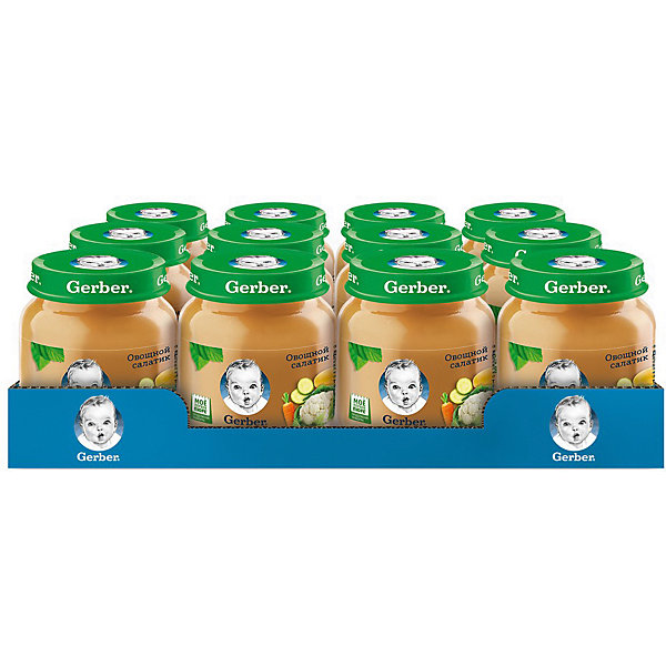 

Пюре Gerber овощной салатик с 5 мес, 12 шт х 130 г/уп