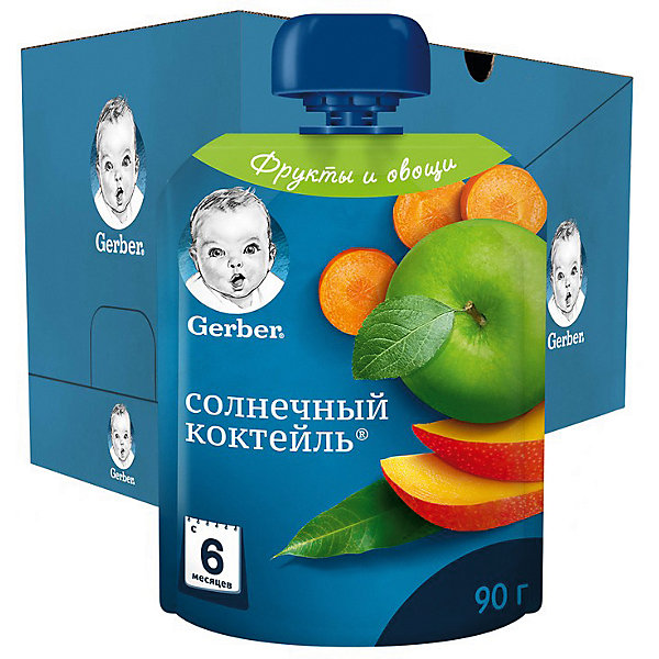 

Пюре Gerber солнечный коктейль с 6 мес, 7 шт х 90 г/уп