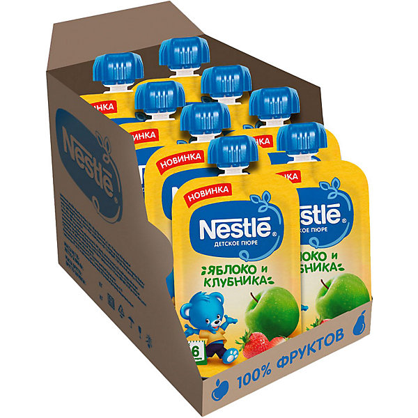 

Nestlé Яблоко Клубника Пюре пауч с 6мес 90г 8 шт х уп