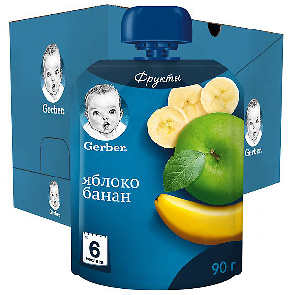 

Пюре Gerber яблоко, банан с 6 мес, 7 шт х 90 г/уп