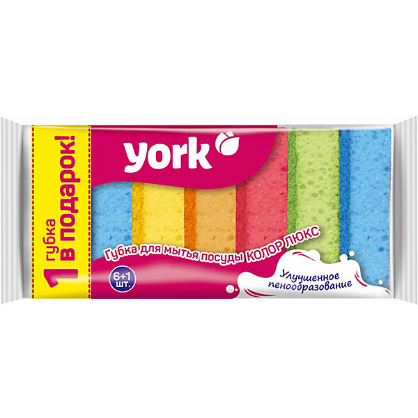 

Губки York "Колор Люкс", 6+1 шт
