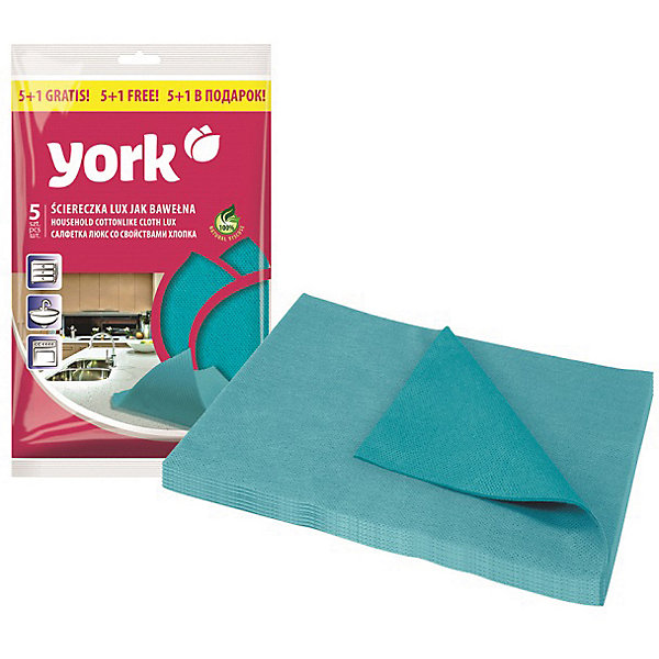 

Сверхвлаговпитывающая салфетка York "Люкс", 5+1 шт
