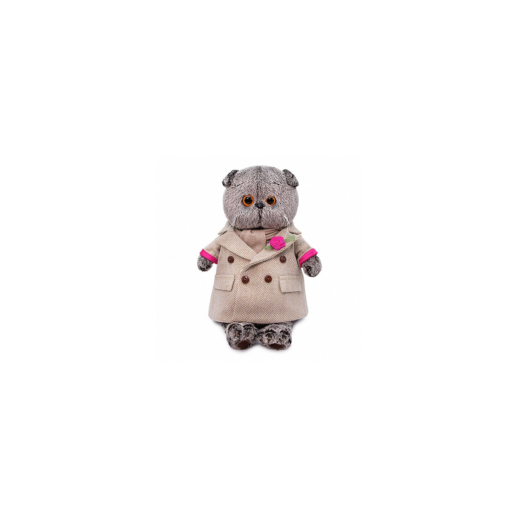 фото Мягкая игрушка budi basa кот басик в кремовом пальто, 30 см