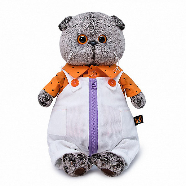 

Мягкая игрушка Budi Basa Кот Басик в белом комбинезоне, 19 см, Коричневый, Мягкая игрушка Budi Basa Кот Басик в белом комбинезоне, 19 см
