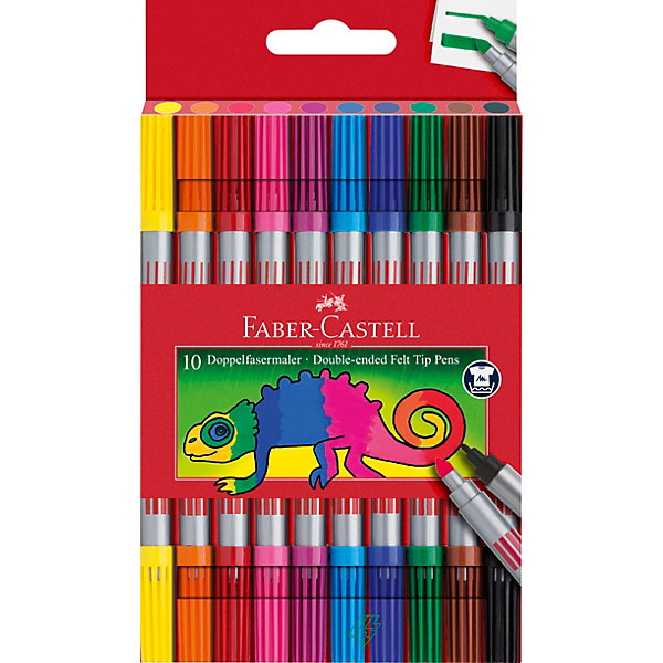 Фломастеры двусторонние , 10 шт, смываемые Faber Castell 1717355