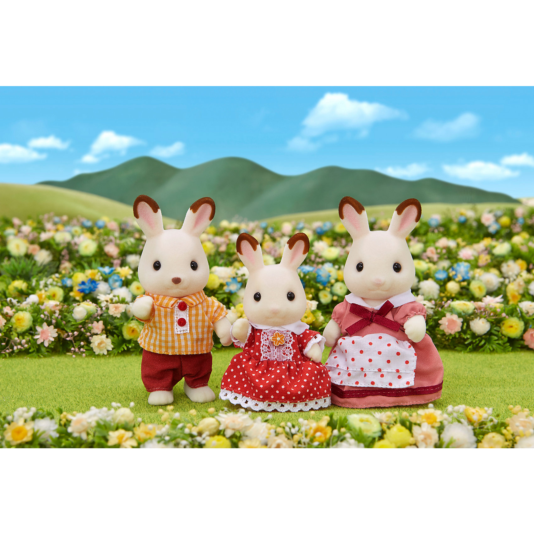 фото Игровой набор sylvanian families семья шоколадных кроликов, 3 фигурки эпоха чудес