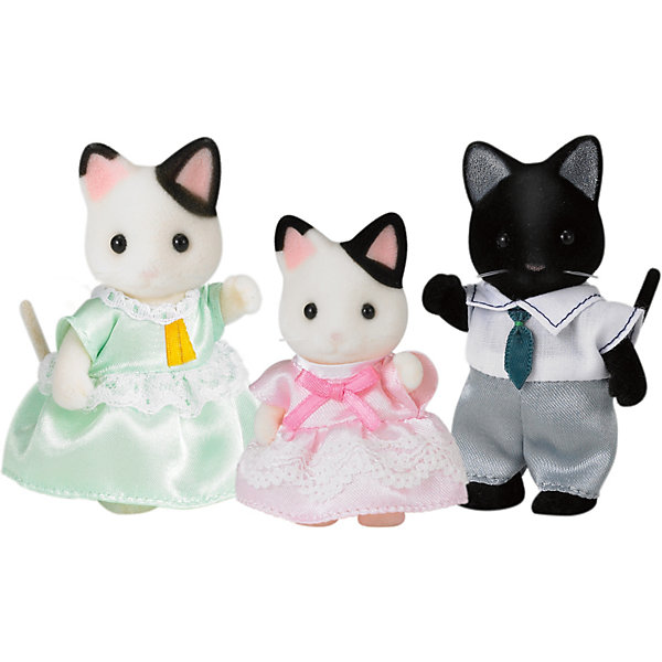 фото Игровой набор sylvanian families семья черно-белых котов, 3 фигурки эпоха чудес