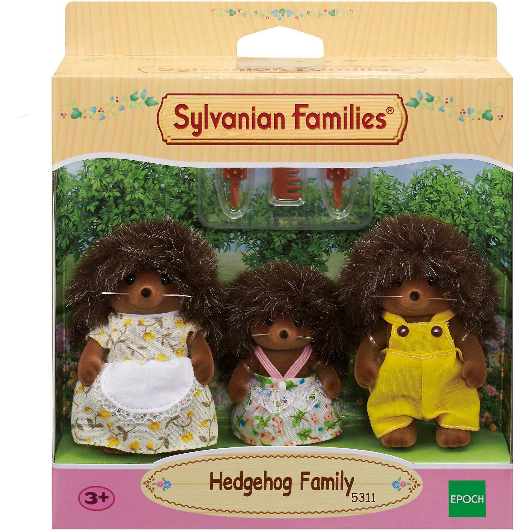 фото Игровой набор sylvanian families семья ежиков, 3 фигурки эпоха чудес