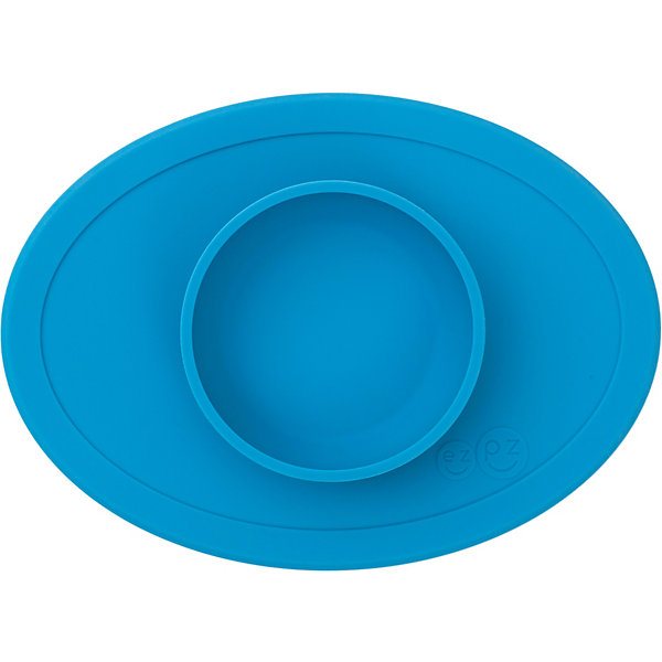 фото Тарелка с подставкой ezpz tiny bowl синяя