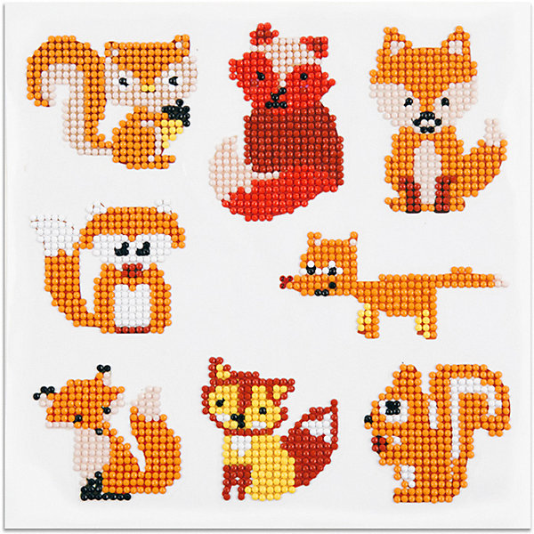 

Мозаика стразами Maxi Art Лисички и белочки, 8 стикеров, 20х20 см