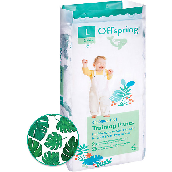 

Трусики-подгузники Offspring Тропики 9-14 кг, 36 шт