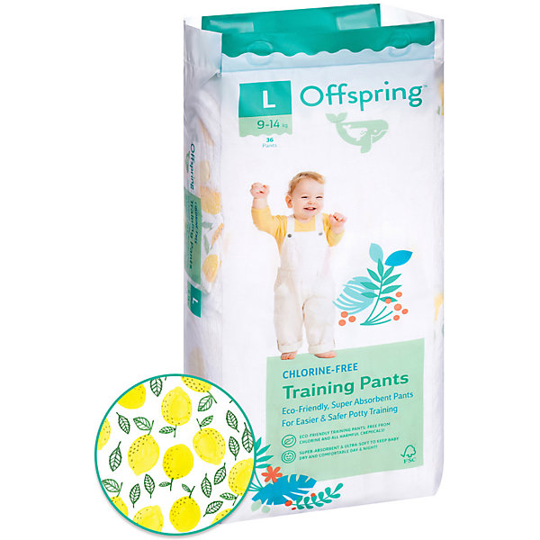 

Трусики-подгузники Offspring Лимоны 9-14 кг, 36 шт