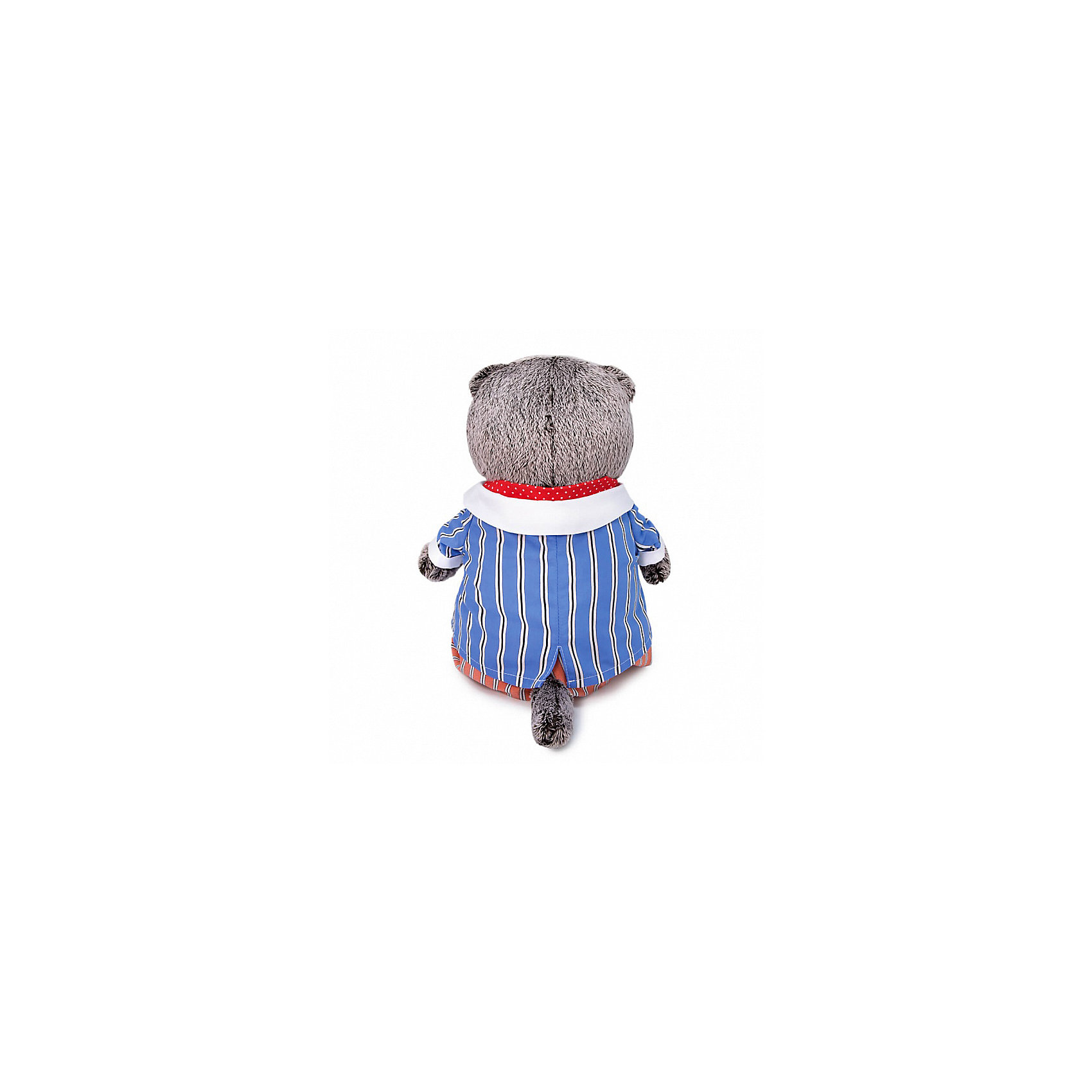 фото Мягкая игрушка budi basa кот басик в полосатом костюме, 19 см