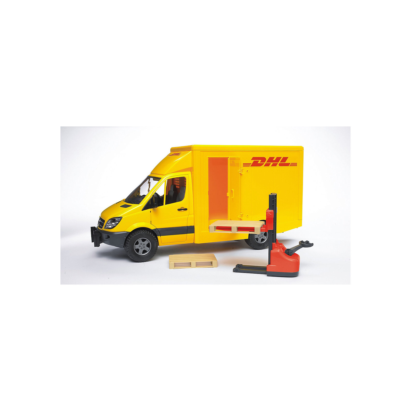 фото Машинка Bruder Mercedes-Benz Sprinter фургон DHL с погрузчиком