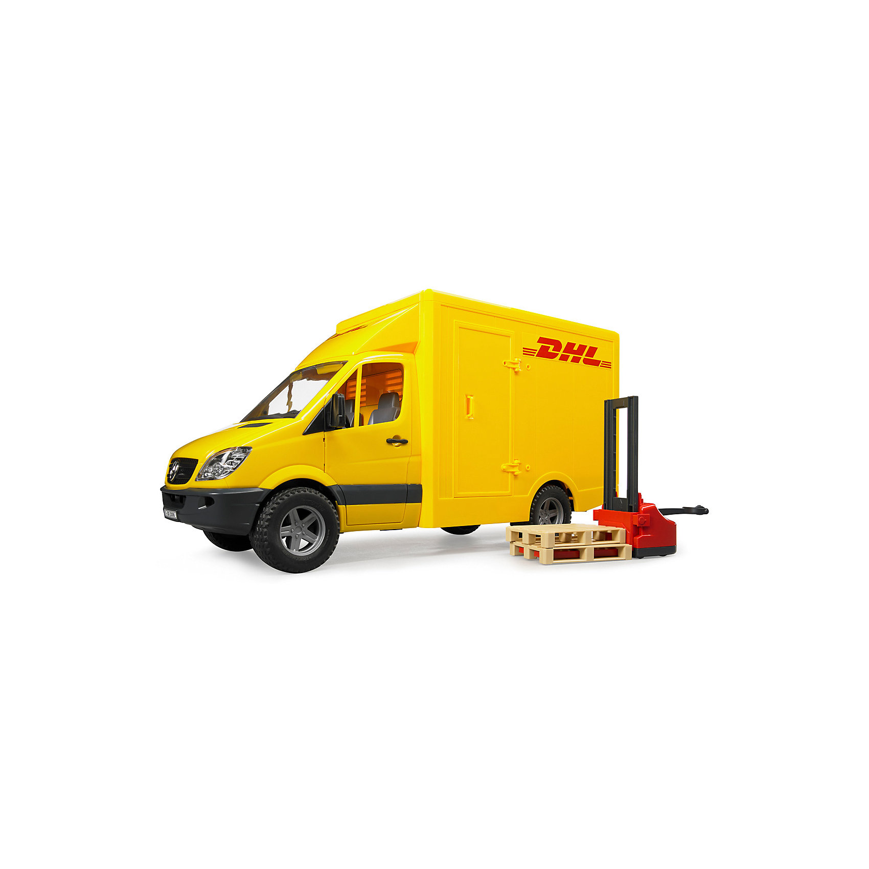 фото Машинка Bruder Mercedes-Benz Sprinter фургон DHL с погрузчиком