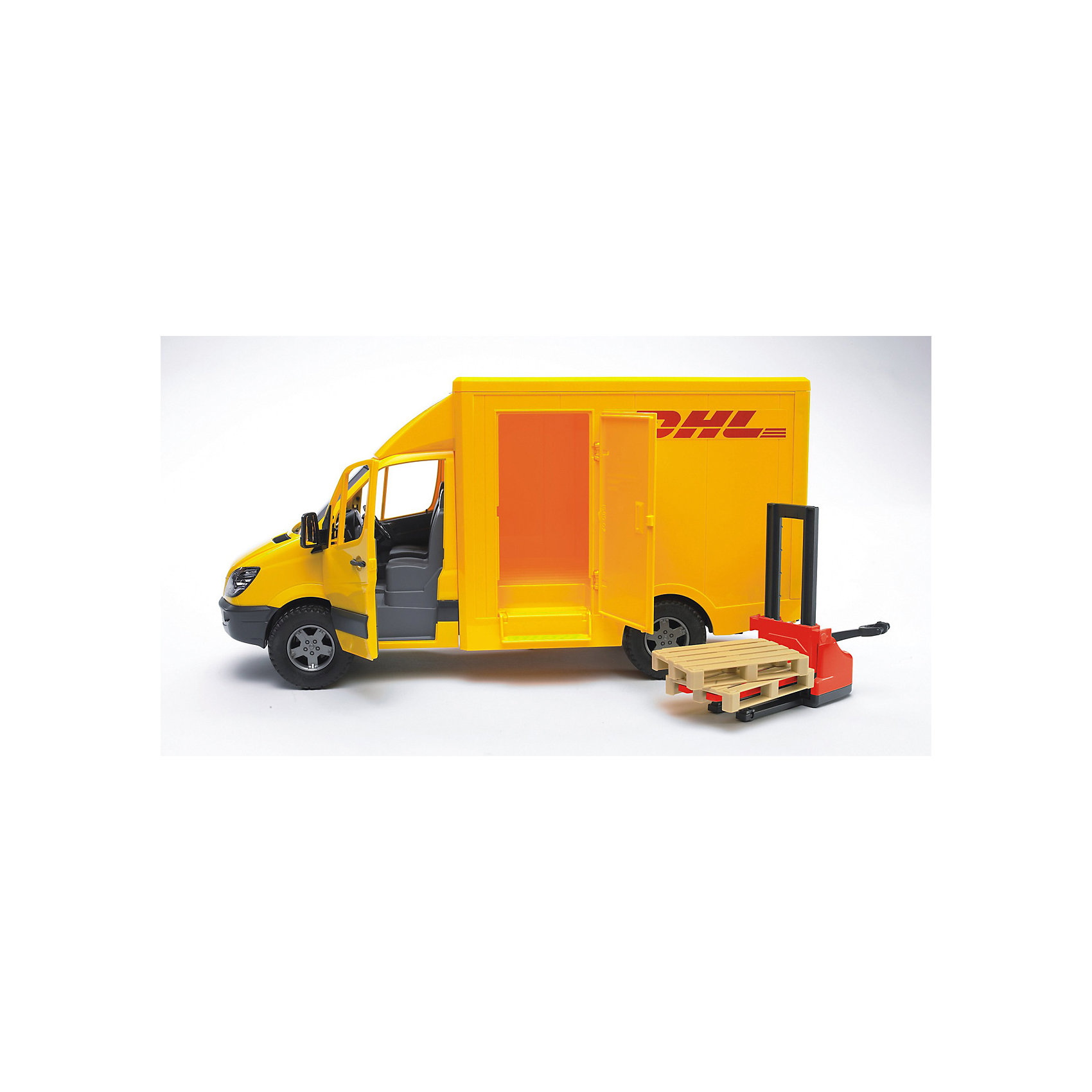 фото Машинка Bruder Mercedes-Benz Sprinter фургон DHL с погрузчиком