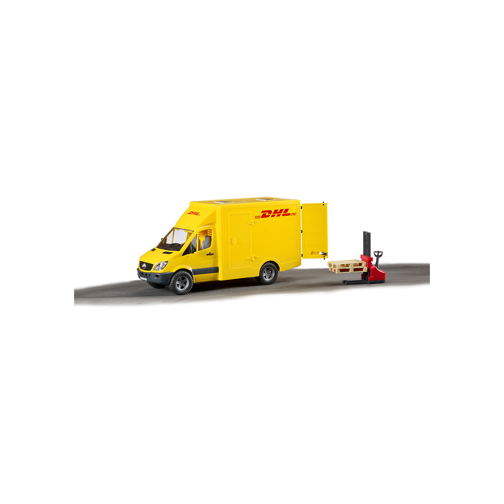 фото Машинка Bruder Mercedes-Benz Sprinter фургон DHL с погрузчиком