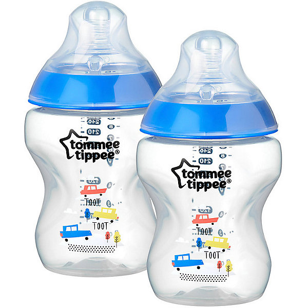 Бутылочки для кормления "Closer to Nature" с антиколиковым клапаном, 260 мл, 2 шт., синяя Tommee Tippee 1994561