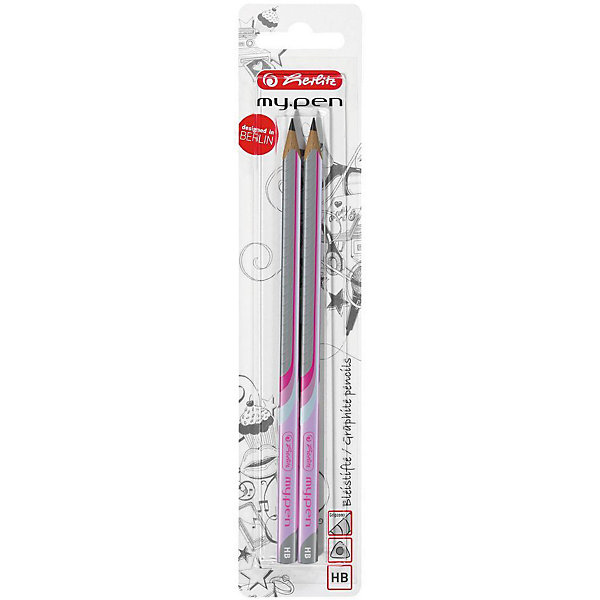 

Herlitz Карандаши чернографитные my pen, 2шт, блистер
