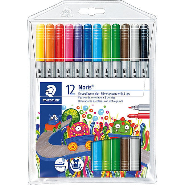 

Staedtler Фломастеры NorisClub двусторонние, 12 цв.