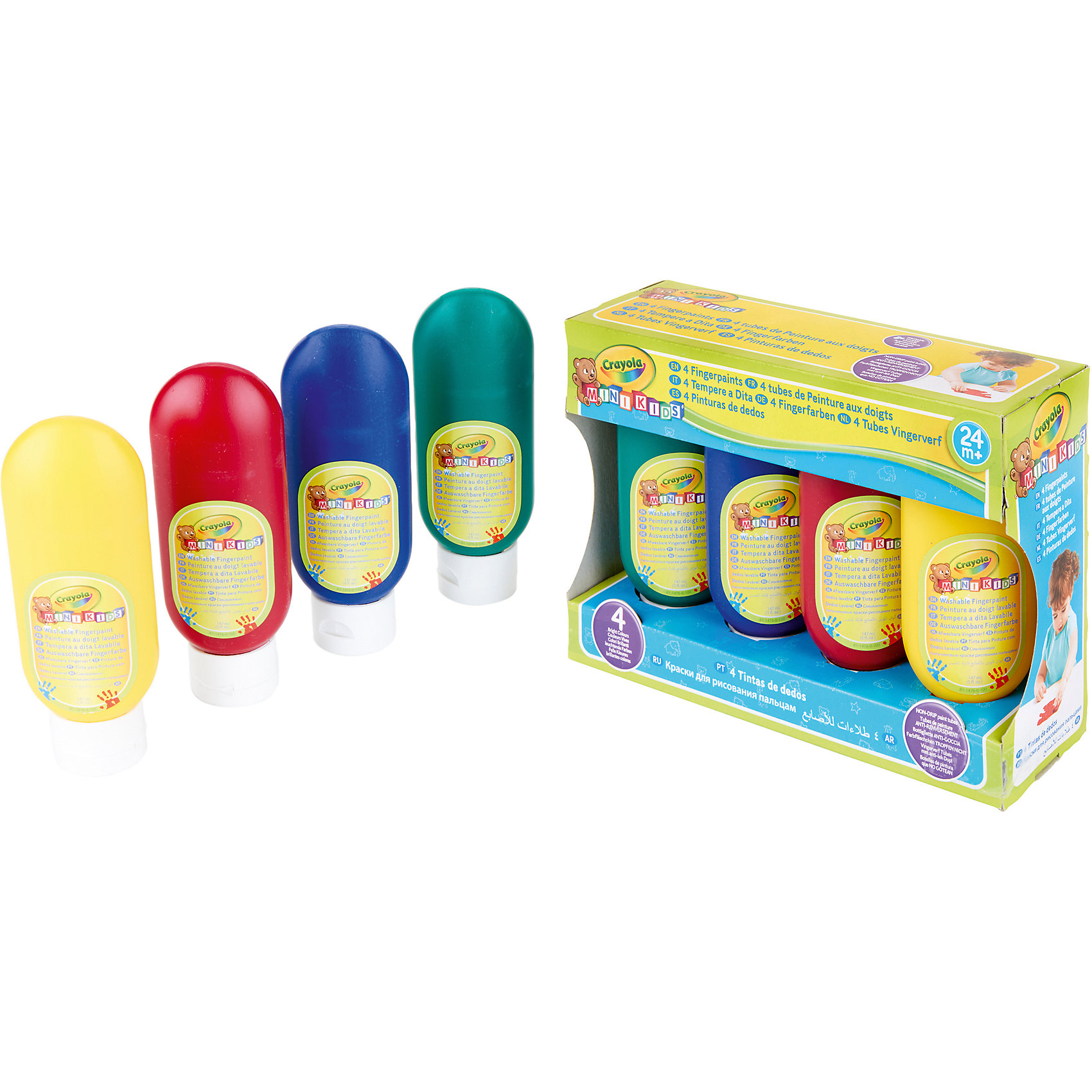 фото Пальчиковые краски mini-kids, 4 цвета, crayola