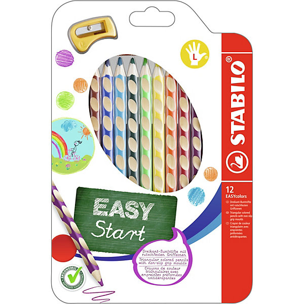 

Набор цветных карандашей для левшей, 12 цв., EASYCOLORS