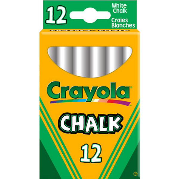 

Неосыпающиеся белые мелки, 12 шт., Crayola
