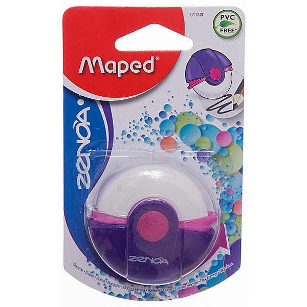 

Ластик ZENOA круглый в пластиковом футляре, MAPED