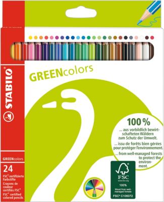 Набор цветных карандашей Stabilo Greencolours 24 цв., картон, артикул:2363404 - Рисование и раскрашивание Набор цветных карандашей Stabilo Greencolours 24 цв., картон, артикул:2363404 - Рисование и раскрашивание