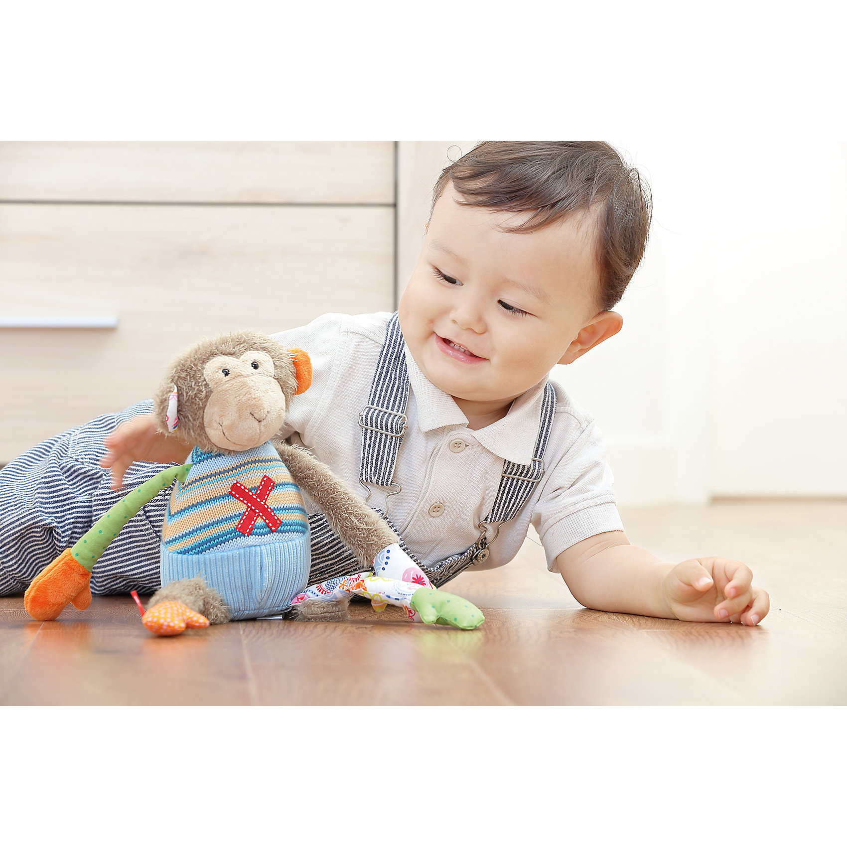 фото Мягкая игрушка sigikid, обезьянка лоскутки, 35 см