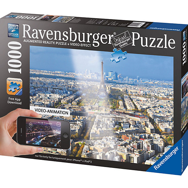 

Пазл с видеоэффектом "Крыши Парижа" Ravensburger, 1000 деталей