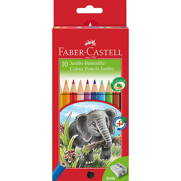 фото Цветные карандаши faber-castell jumbo, 10 цветов