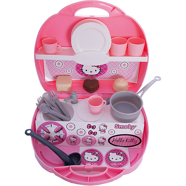

Мини-кухня в чемоданчике Hello Kitty, 25,5*22,5*10 см, Smoby