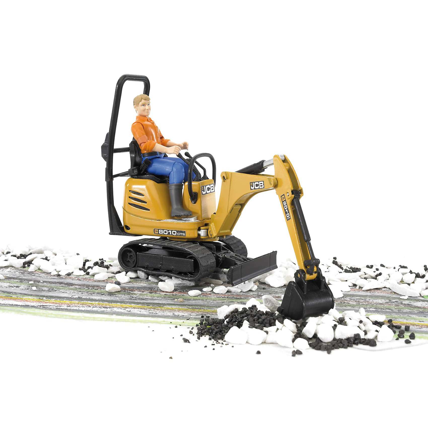 фото Мини экскаватор jcb 8010 cts и рабочий bruder