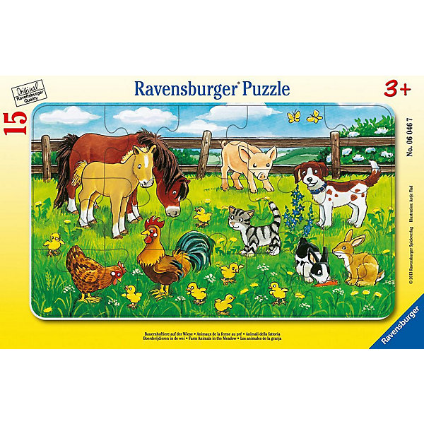 

Пазл «Животные на лугу», 15 деталей, Ravensburger