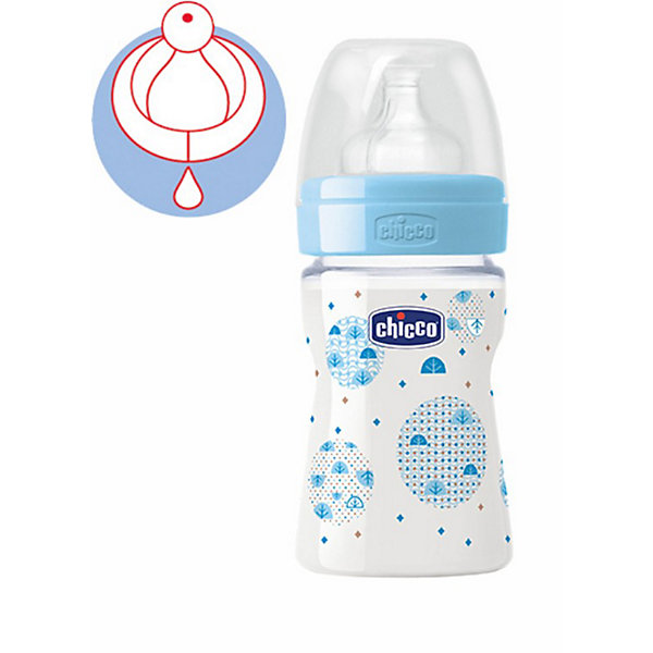 

Бутылочка Well-Being Boy 0мес.+,сил.соска,РР,150мл., CHICCO, Синий