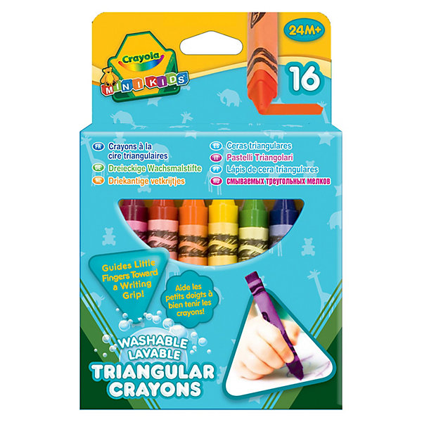 Crayola 16 смываемых треугольных восковых мелков, Crayola