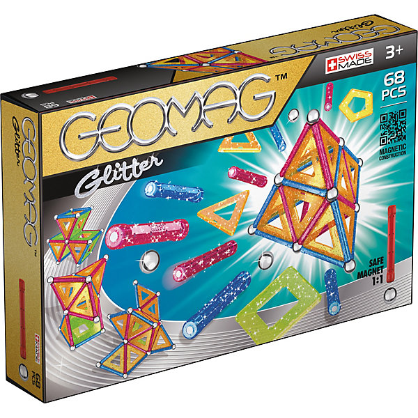 

Магнитный конструктор Geomag Glitter, 68 деталей, Светло-зеленый