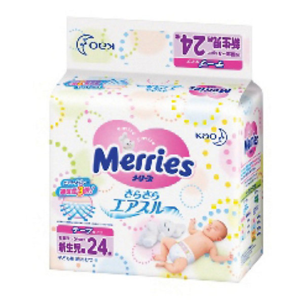 

Подгузники для новорожденных Merries NB до 5 кг, 24 шт.