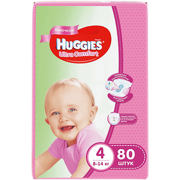 

Подгузники Huggies Ultra Comfort 4 Giga Pack для девочек , 8-14 кг, 80 шт.