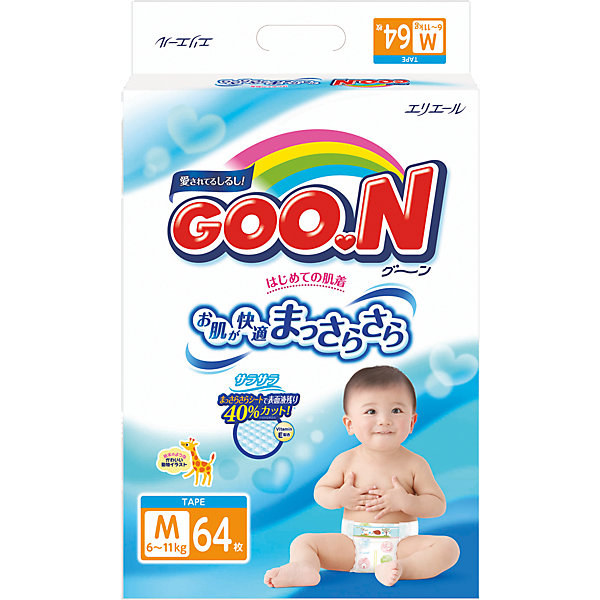 

Подгузники Goon, M 6-11 кг, 64 шт, Подгузники Goon, M 6-11 кг, 64 шт.